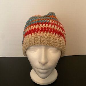 Multicolor Striped Crochet Beanie